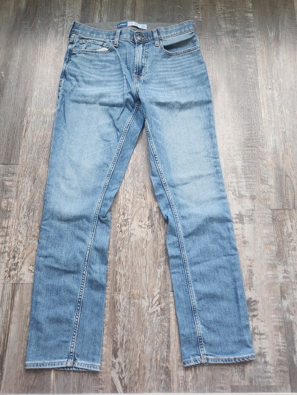 Old Navy Travel Slim Built In Flex Light/medium Wash Mens Jeans Size 33×32